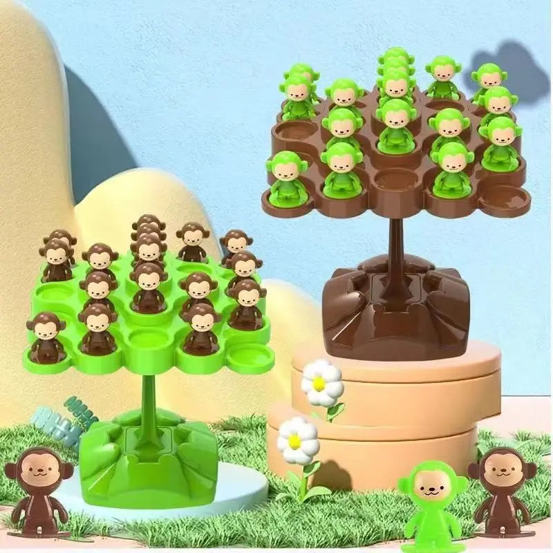 Jeu de l'arbre d'équilibre du singe – Jouet d'entraînement à la concentration et à l'équilibre pour enfants, jeu de société interactif parent-enfant, jouet de développement des compétences éducatives de la série musicale pliable