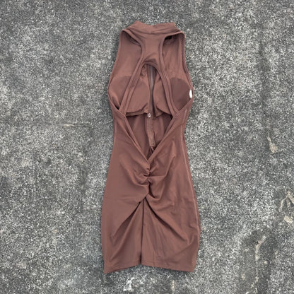 Women’s Scrunch Back Yoga Jumpsuit Shorts Set – Solid Color Zipper Gym Fitness One-Piece Sportswear