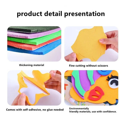 10/20PCS Pegatinas de Animales 3D de Goma EVA – Juego de Manualidades de Puzle de Dibujos Animados para Niños, Juguete Educativo Creativo, Regalo de Actividad Artística de Múltiples Diseños