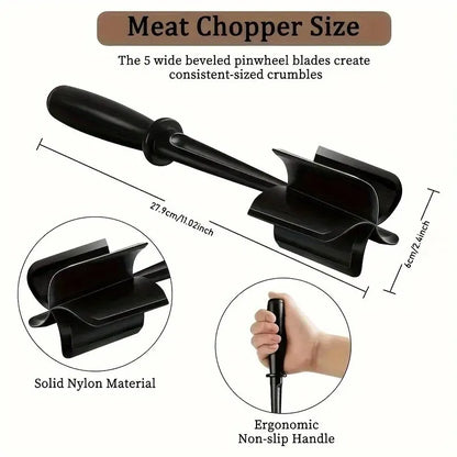 1PC Handheld Meat Chopper & Masher – Manual Kitchen Meat Grinder for Mixing Rice, Mashing Meat & Food Preparation, Compact Cooking Tool