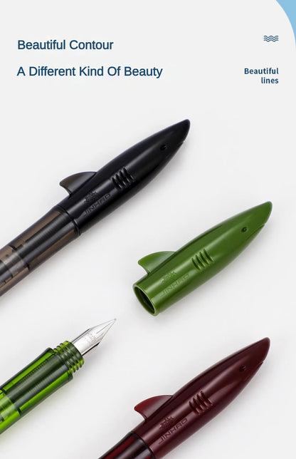 Stylo-plume Jinhao Shark – Stylo-plume à plume fine de 0,5 mm pour la calligraphie, l'écriture, le travail de bureau, les fournitures scolaires et la papeterie étudiante