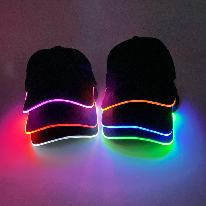LED Light-Up Baseball Cap – Flashing Glow Hat for Raves, Festivals, Parties & Club Wear