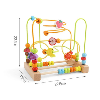 Jouet Montessori en bois de montagnes russes – Labyrinthe de perles pour bébé, boulier d'apprentissage des mathématiques pour les tout-petits de 1 à 3 ans, cadeau de développement éducatif précoce