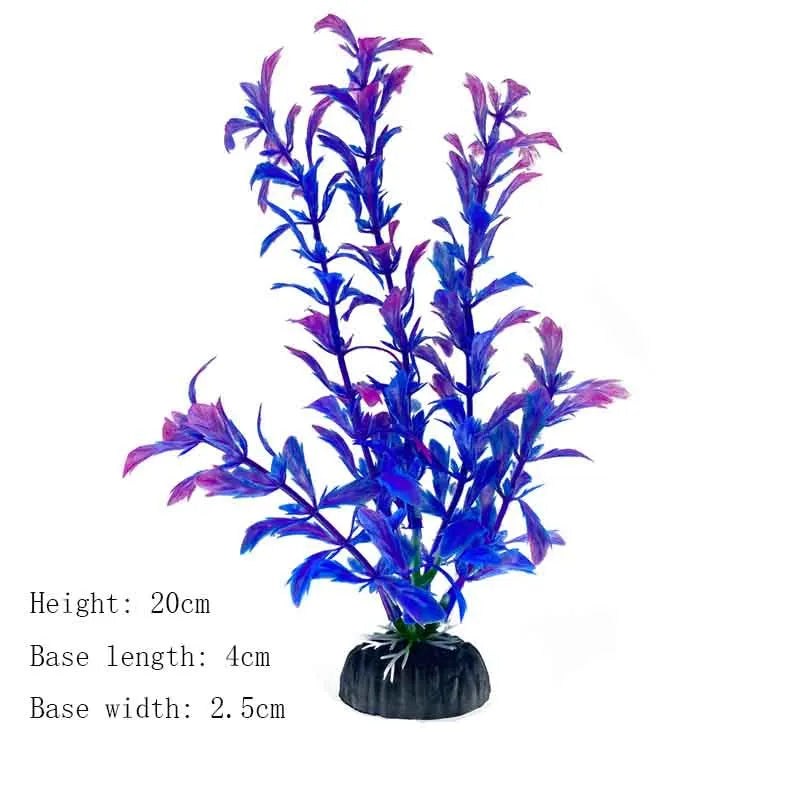 Artificial Underwater Aquarium Plants – Plastic Aquatic Fake Shrubs & Green Water Grass for Fish Tank Landscaping, Realistic Simulated Decor