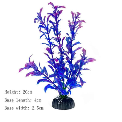 Artificial Underwater Aquarium Plants – Plastic Aquatic Fake Shrubs & Green Water Grass for Fish Tank Landscaping, Realistic Simulated Decor