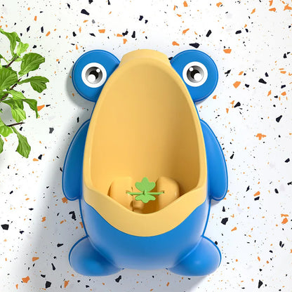 Urinoir d'apprentissage en forme de grenouille pour garçons – Entraîneur de toilettes pour tout-petings avec cible amusante, urinoir mural pour bébés et enfants