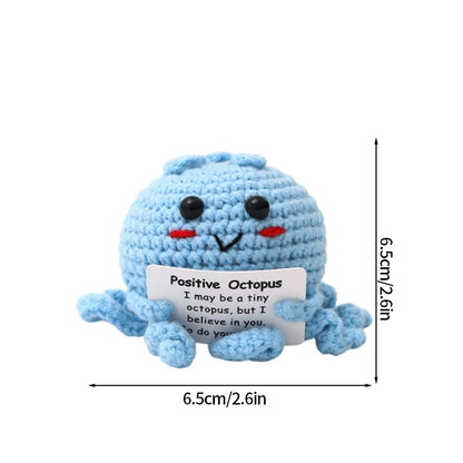 Poupée Pomme de Terre Énergétique Positive au Crochet – Figurine Mignonne en Tricot à Serrer, Artisanat Animalier Kawaii Fait Main au Crochet & Cadeau de Noël