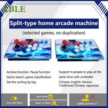 Pandora Saga DX2 Arcade Console – 26800 Games in 1 Retro Gaming Machine with 2 Player Split Controllers & 720P HD