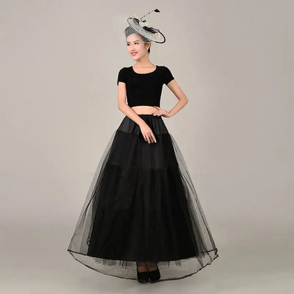 Enagua de boda de crinolina de 6 aros – Enagua larga blanca para vestido de baile, capa de soporte de falda de medio deslizamiento para vestido de novia, accesorios de boda para vestidos de princesa y vestidos formales
