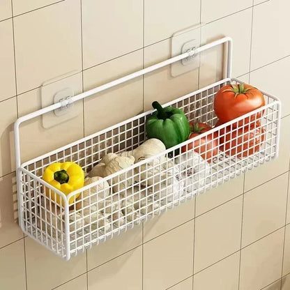 Adhesive Wall Shelf Hook Rack – Waterproof Strong Stick-On Storage Organizer for Bathroom & Kitchen