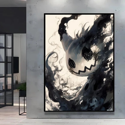 Pokémon Eevee Ink Style Canvas Wall Art – Fantasy Decorative Painting for Home & Room Decor
