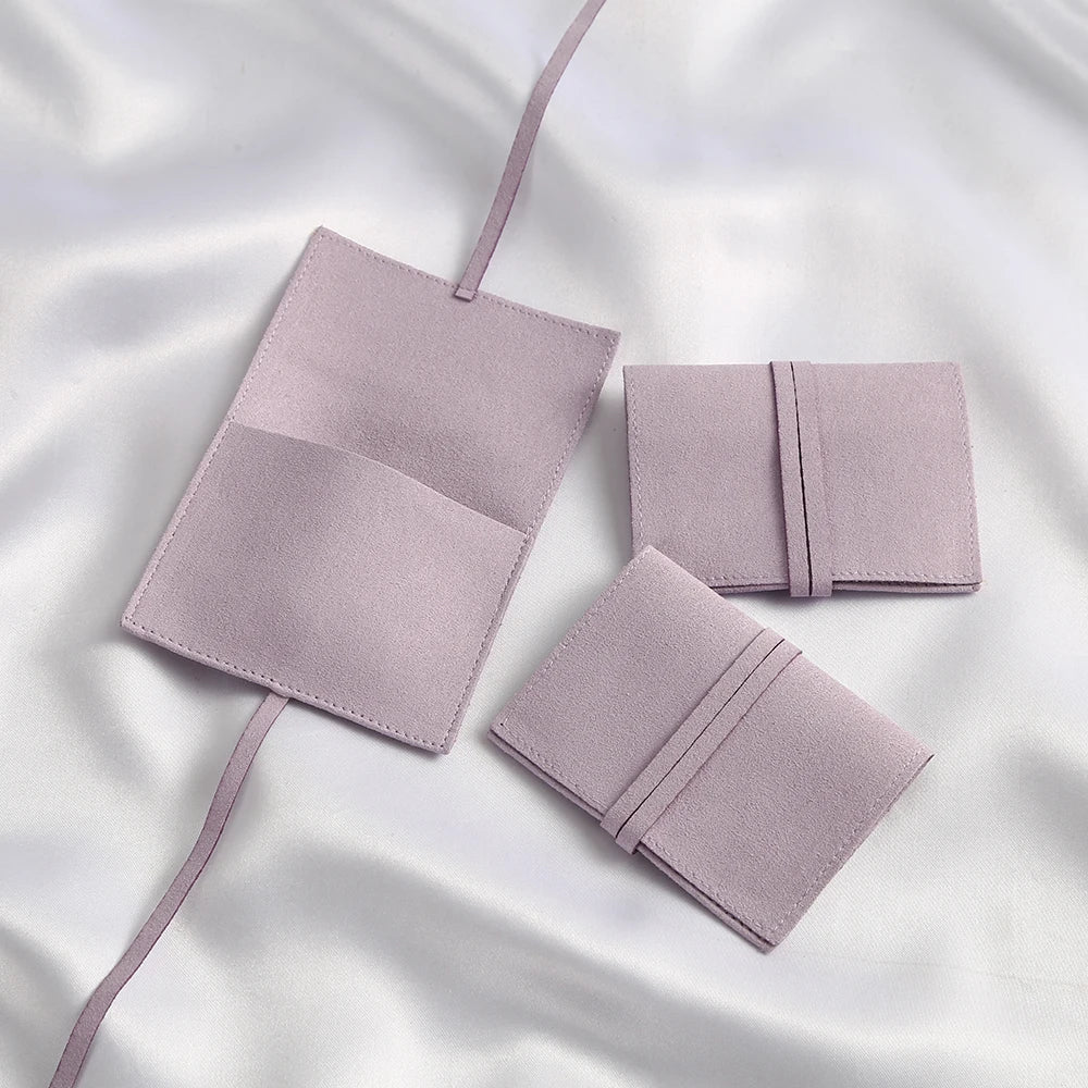5PCS Microfiber Velvet Jewelry Gift Bags – Soft Pouches for Earrings, Necklaces, Wedding Favors, Christmas, Candy & Gift Packaging