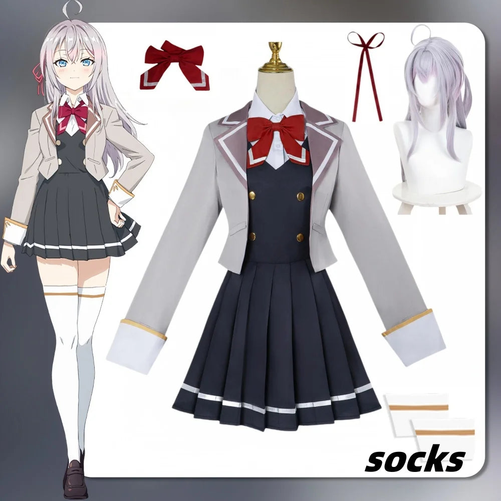 Alisa Mikhaylovna Kujō Cosplay Costume | Alya Sometimes Hides Her Feelings in Russian Anime Uniform Outfit with Wig