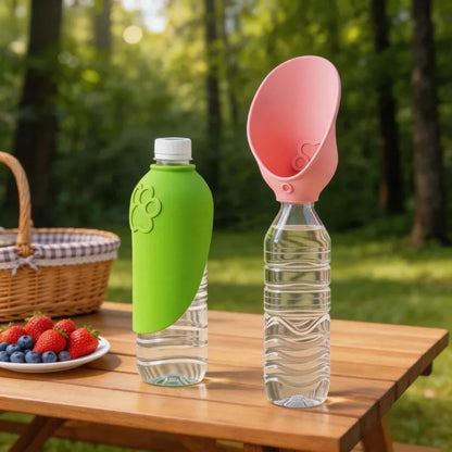 Portable Foldable Pet Water Bowl – Universal Dog & Cat Drinking Cup with Interchangeable Bottle, Outdoor Travel Feeding Dispenser