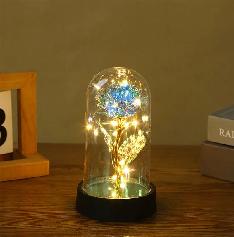 Eternal Rose LED Light in Glass Dome – Romantic Valentine’s Day Gift for Girlfriend | Forever Flower Decoration for Wedding, Mother’s Day & Bridesmaid Gifts