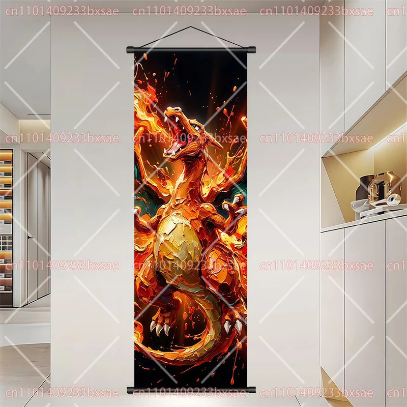 Póster HD de desplazamiento de pared de anime de Pokémon – Dragonite, Gengar, Pikachu, Charizard y legendarios