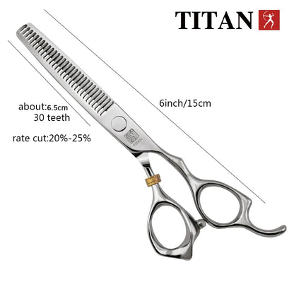 TITAN Professional Barber Scissors – Japan 440C Steel Hair Cutting & Thinning Shears | 5.0/5.5/6.0/6.5 Inch Hairdressing Tools