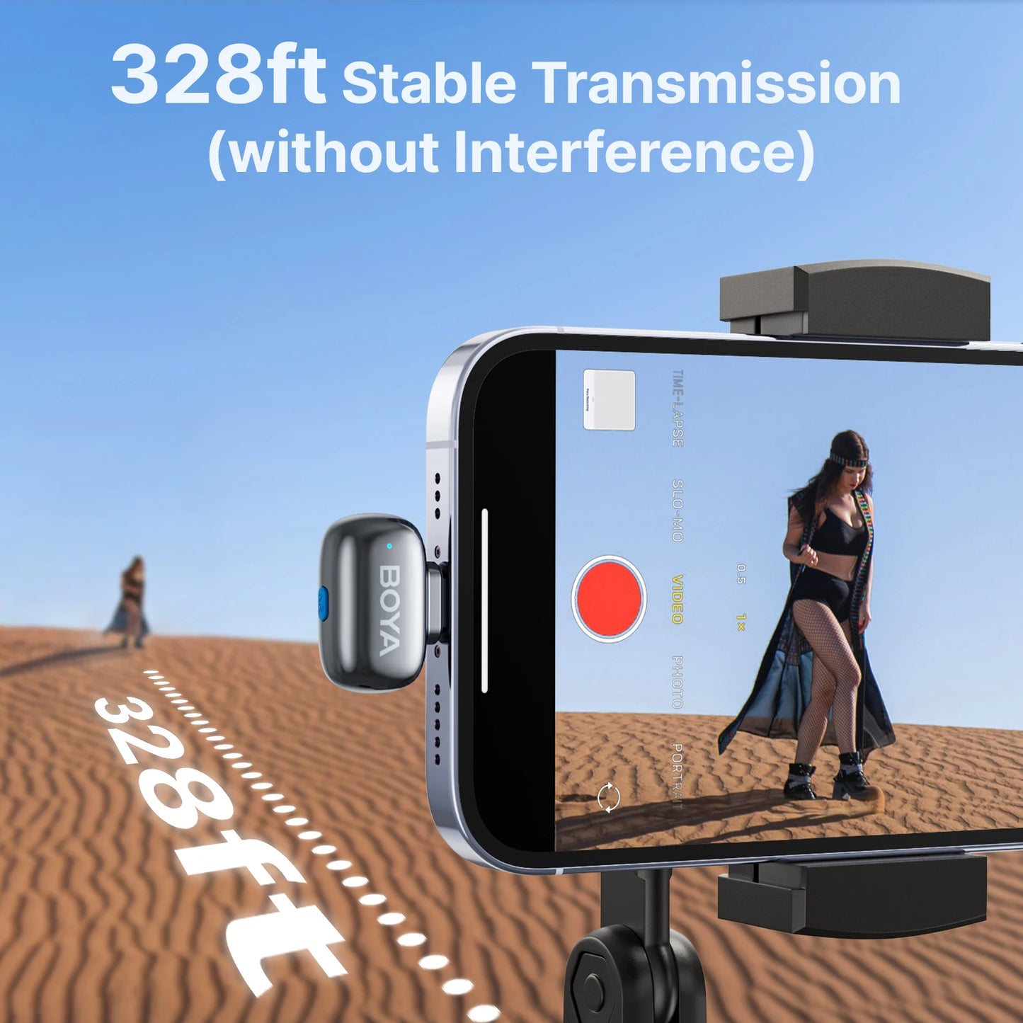 BOYA Mini 2 Wireless Lavalier Microphone – Mini Clip-On Mic with AI Noise Reduction for iPhone, Android & USB-C Video Recording