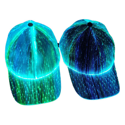 Fiber Optic LED Baseball Cap – 7-Color Luminous Light-Up Hat with USB Rechargeable Design for Parties, Performances & EDC