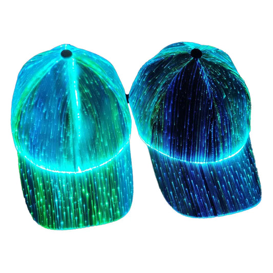 Fiber Optic LED Baseball Cap – 7-Color Luminous Light-Up Hat with USB Rechargeable Design for Parties, Performances & EDC