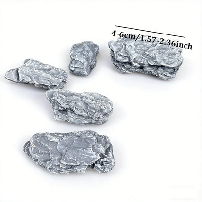 5PCS Irregular Miniature Rocks – 4-6cm Realistic Simulation Stones for Micro Landscape, Model Forest, DIY Crafts & Outdoor Decoration