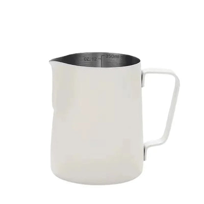 Jarra para espumar leche de acero inoxidable de 350 ml/600 ml con escala medidora – Jarra profesional de barista para hacer espuma de latte y café