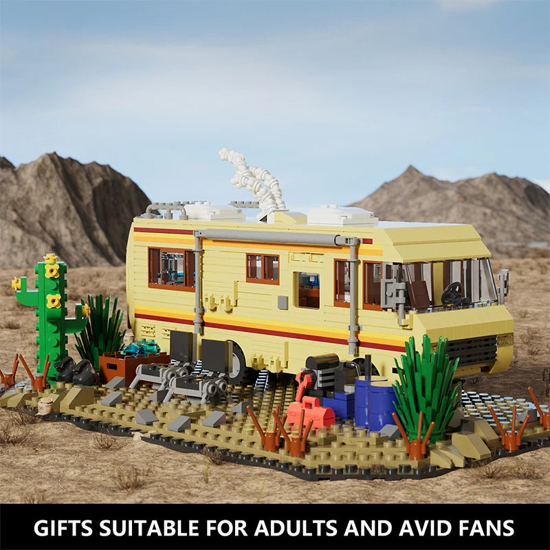 Breaking Bad RV Camper Bus Building Blocks – Technical Adventure Vehicle Model, DIY Assemble Car Bricks Toy & Collectible Display Set for Fans