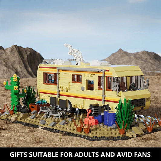 Breaking Bad RV Camper Bus Building Blocks – Technical Adventure Vehicle Model, DIY Assemble Car Bricks Toy & Collectible Display Set for Fans