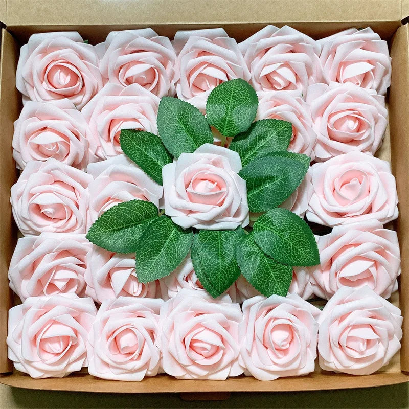 Rosas artificiales de espuma, de 10 a 100 unidades – Rosas sintéticas realistas para ramos de boda, centros de mesa, decoraciones para fiestas, regalos para el Día de la Madre y San Valentín, arreglos florales de bricolaje