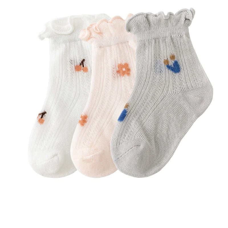 3 paires de chaussettes nouveau-né douces et respirantes en coton fin pour bébés