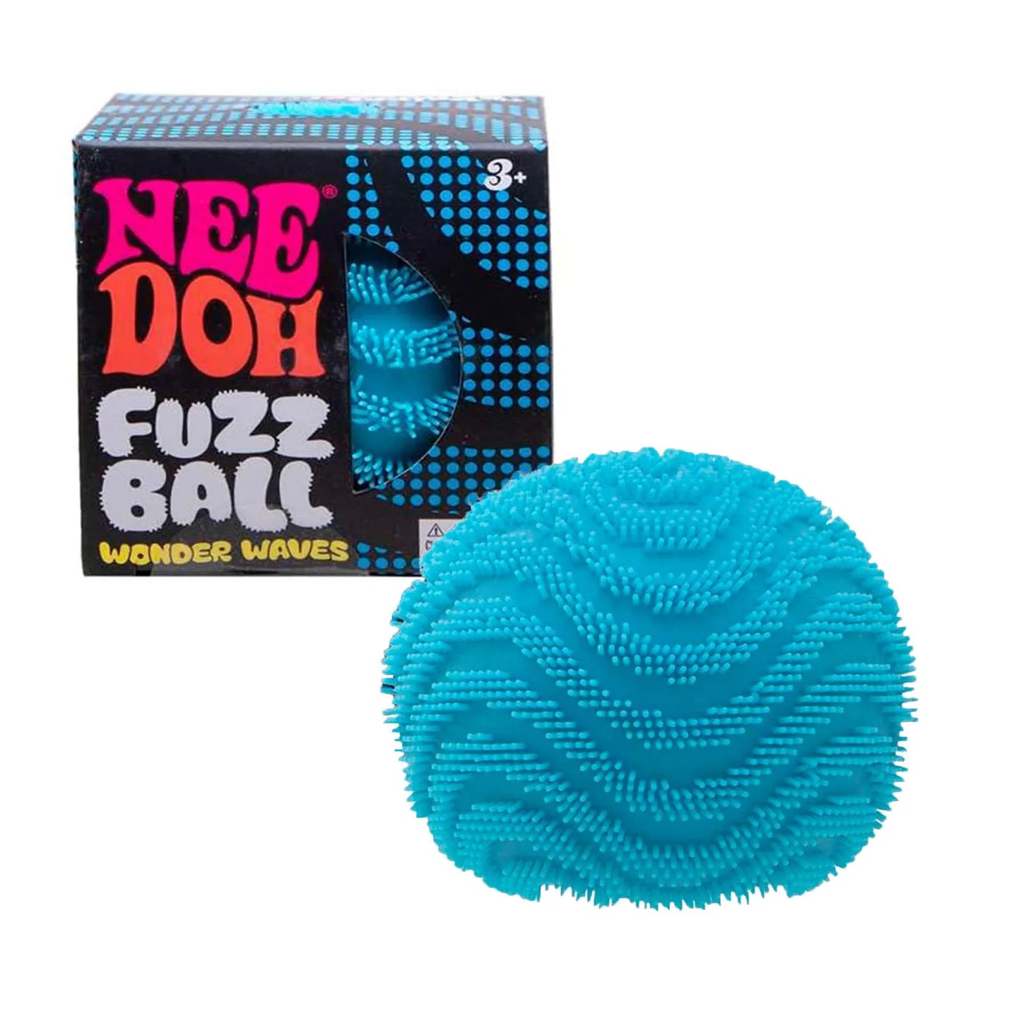 Nee Doh Fuzz Ball Wonder Waves Sensory Squeeze Toy – Textured Stress Relief Fidget Ball for Kids & Adults
