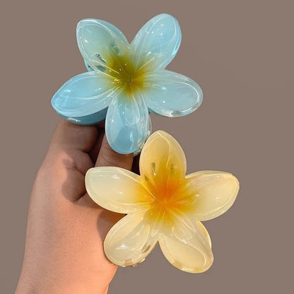 Pinzas de pelo hawaianas con diseño floral degradado – Pasadores grandes florales tropicales para mujer | Accesorios de moda para el pelo para vacaciones en la playa