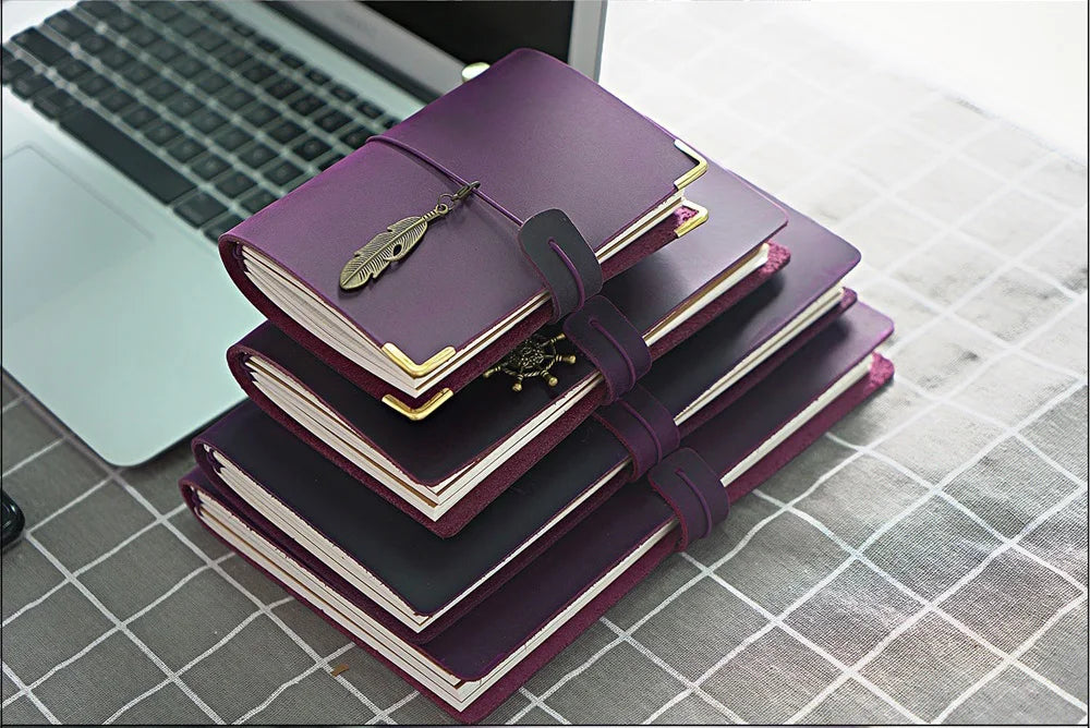 Genuine Leather Refillable Travel Journal – Handmade Retro Diary, Sketchbook & Notebook