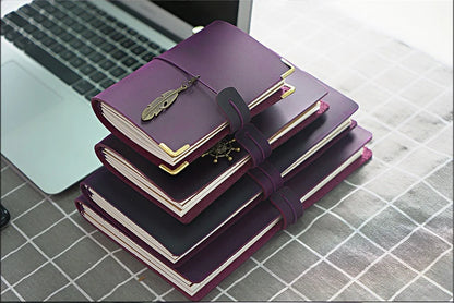 Genuine Leather Refillable Travel Journal – Handmade Retro Diary, Sketchbook & Notebook