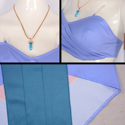 Halloween Princess Kida (Atlantis) Cosplay Costume – Adult Women Blue Dress Set (Carnival/Party Fancy Dress Outfit)