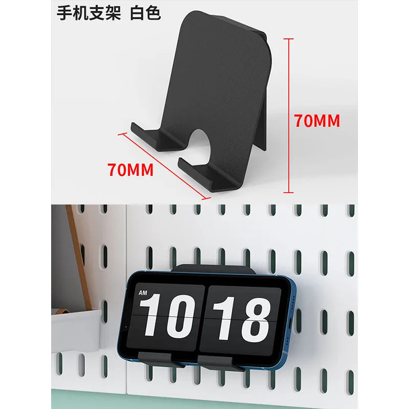 Organizador de pared de tablero perforado sin taladros – Panel de almacenamiento modular con estantes y accesorios para cocina, baño y sala de juegos