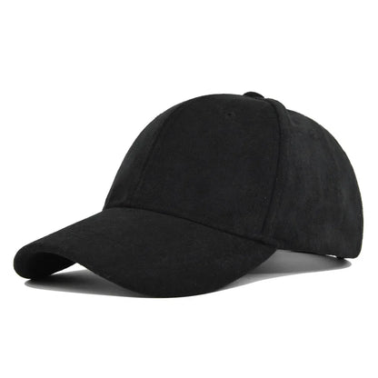 Casquette de baseball rétro en suède uni – Casquette snapback réglable hip hop pour hommes et femmes, casquette de style urbain à visière en fausse fourrure pour le printemps et l'automne