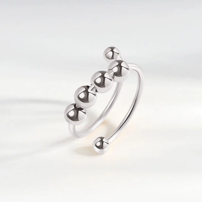 Anillo giratorio antiestrés de mariposa y flor con diamantes de imitación – Anillo giratorio antiansiedad para mujer | Joyería ajustable para aliviar el estrés