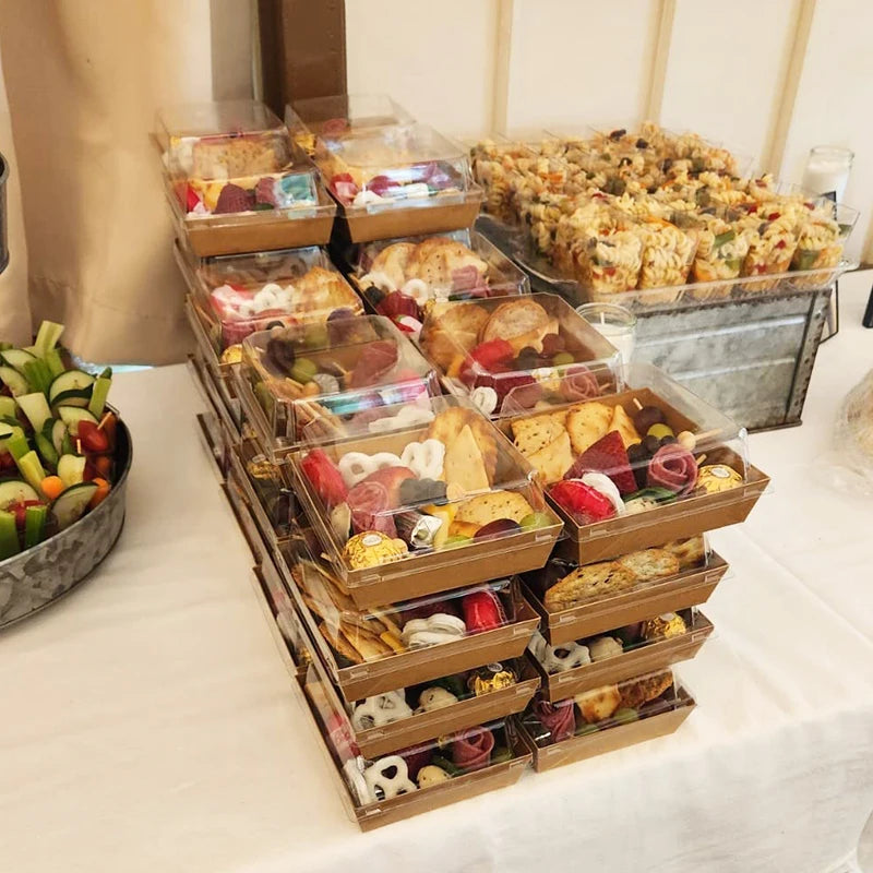 5/10PCS Kraft Paper Cake & Dessert Boxes for Donuts, Cookies, Sandwiches, Bakery Packaging & Party Favors