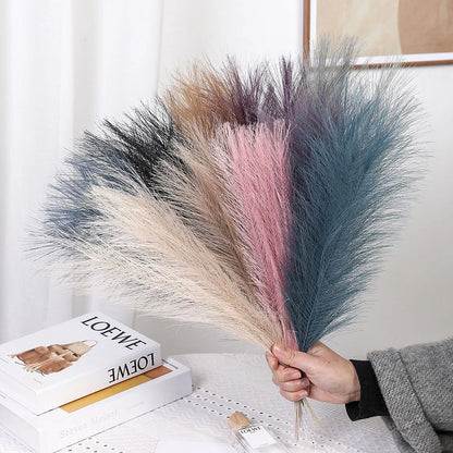 5/10/20pcs Herbe de la Pampa Artificielle – Fleurs de roseau synthétiques moelleuses style bohème pour la décoration de mariage, les arrangements de fête, la décoration intérieure et la conception florale DIY (42cm)