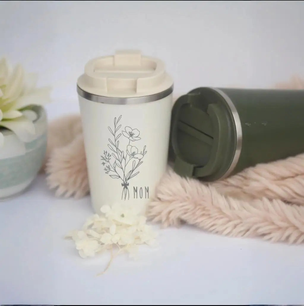 Custom Engraved Thermos Mug – Personalized Double-Wall Stainless Steel Insulated Travel Cup with Name for Coffee & Tea