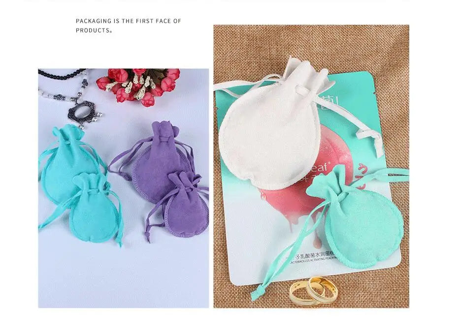 10PCS Velvet Drawstring Jewelry Pouches for Rings, Earrings, Gifts, Candy & Retail Packaging