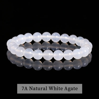 Pulsera de Cuentas de Piedra Natural – Pulsera de Gemas de Amatista, Ojo de Tigre, Cuarzo Cristal y Ágata para Mujeres y Hombres, Regalo de Joyería de Energía Reiki
