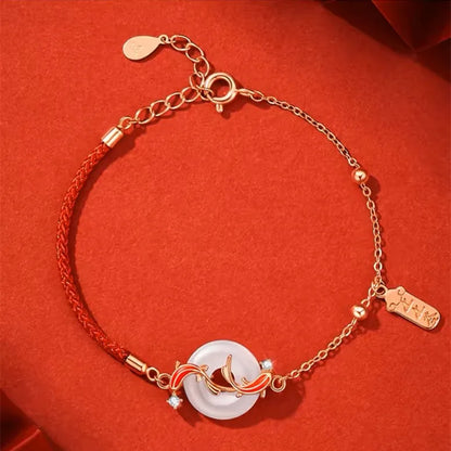 Pulsera de cuerda roja con nudo de la suerte – Pulsera de hilo ajustable hecha a mano para mujeres y hombres, regalo de joyería amuleto de la amistad