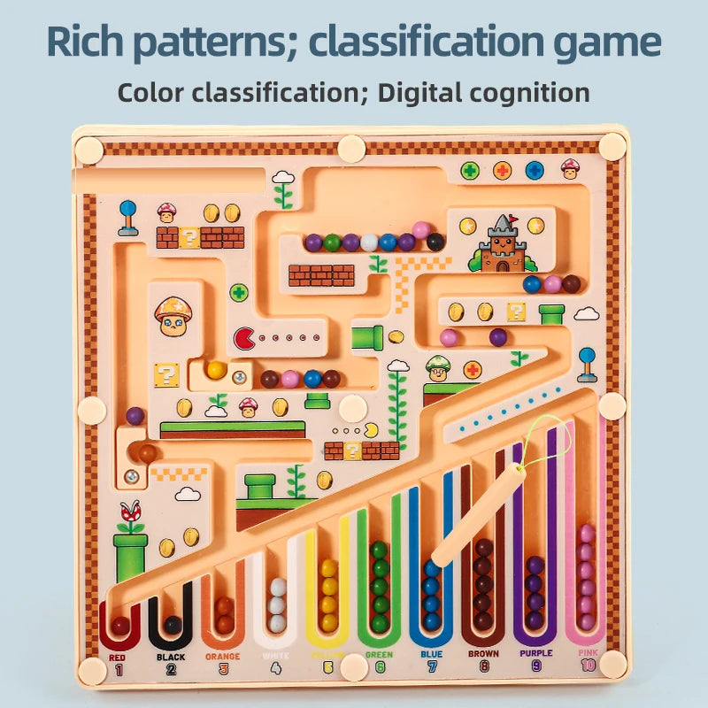 Labyrinthe Magnétique – Jeu Éducatif Avancé pour Enfants, Activité d'Apprentissage des Mathématiques et de Développement Cognitif, Entraînement de l'Intelligence Visuelle, Casse-tête Manuel