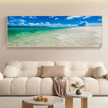 3D Landscape Canvas Wall Art – Mountain Lake Forest Scenery Painting Poster for Living Room, Bedroom & Home Decor