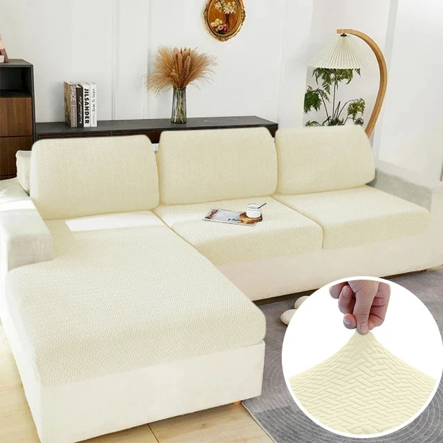 Stretch Jacquard Sofa Seat Cushion Cover – Washable Furniture Protector for Sectional & Loveseat Sofas
