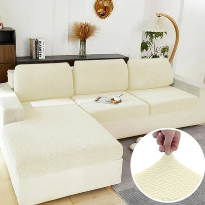 Stretch Jacquard Sofa Seat Cushion Cover – Washable Furniture Protector for Sectional & Loveseat Sofas