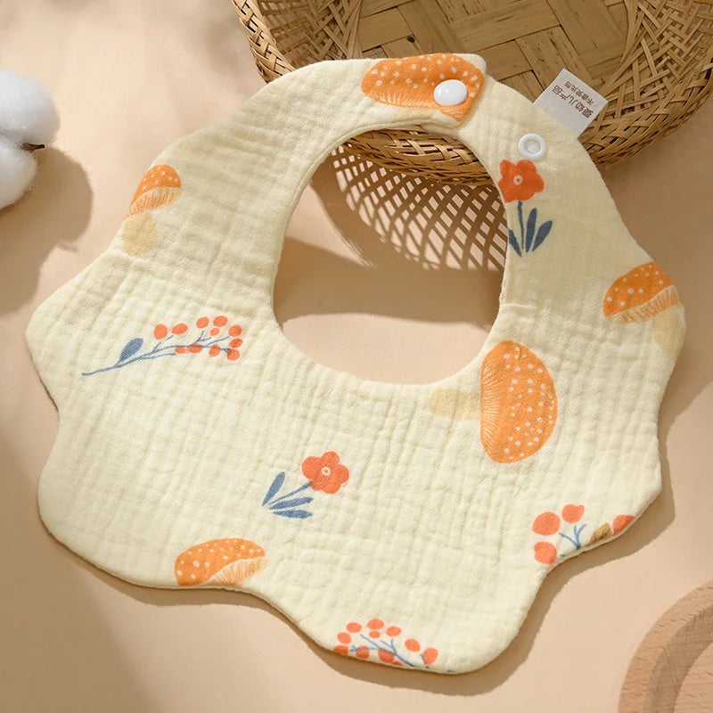 3PCS Pure Cotton Baby Gauze Towels – Soft Breathable Drool Bibs & Saliva Wipes for Newborns