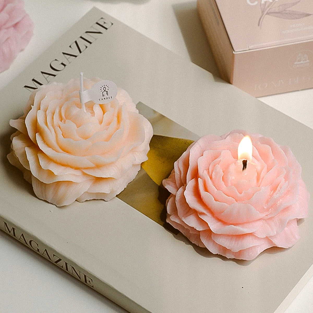 3D Peony Flower Scented Candle – Creative Aromatherapy Candle for Wedding Decor, Valentine’s Day Gifts, Souvenirs & Home Decoration